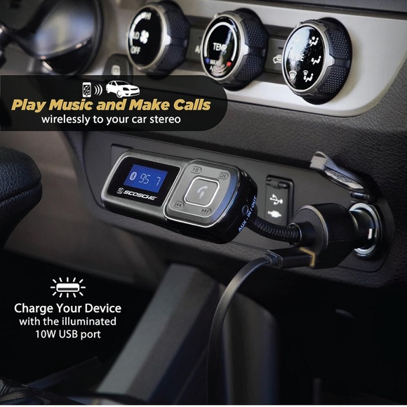 Scosche Universal Bluetooth Hands-Free Car Kit Digital FM Transmitter. Used - Picture 3 of 10